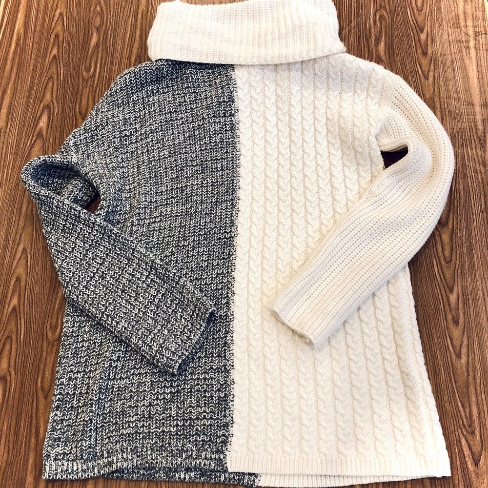 Treasure & Bond, Turtle Neck Sweater , Gray White